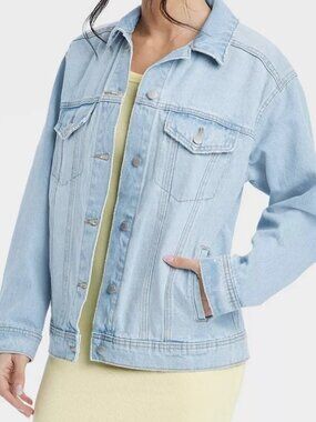Universal Thread 90's Baggy Trucker Jacket Light Blue Jean Jacket Sz S NWT
